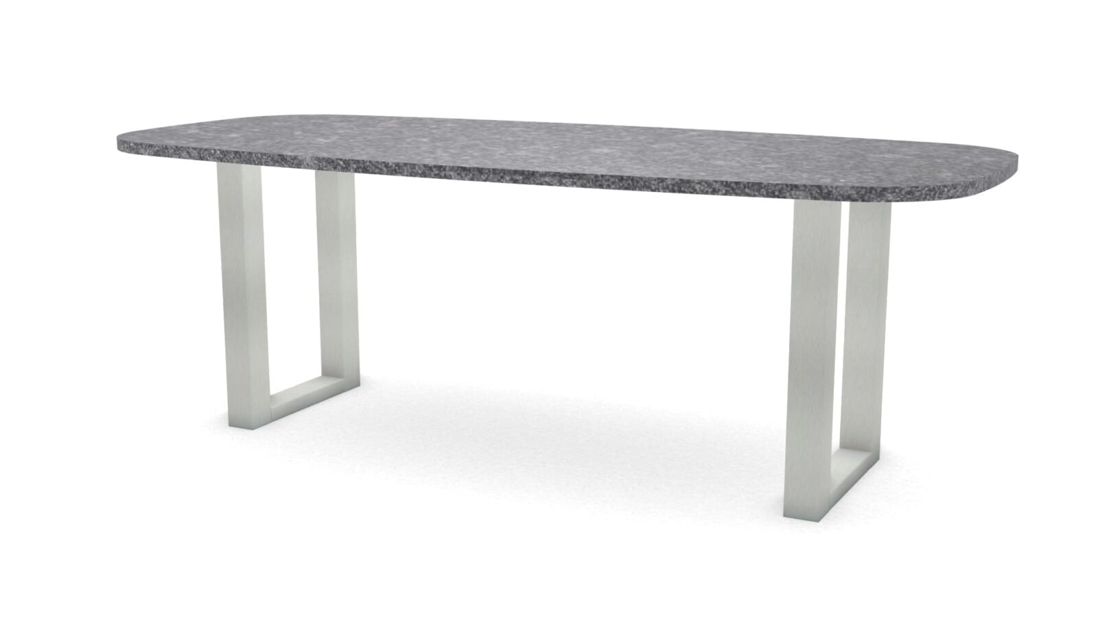 Deens ovale granieten tafel Amsterdam RVS - Afbeelding 1