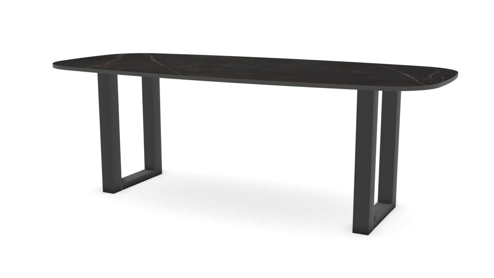 Deens ovale keramieken tafel Amsterdam staal - Afbeelding 1