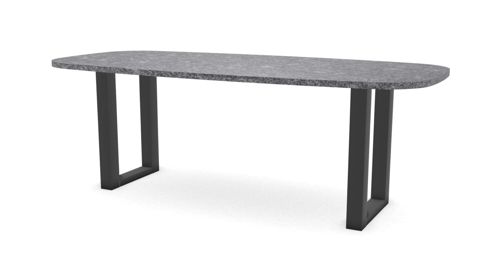 Deens-ovale-natuurstenen-tafel-Amsterdam-staal Deens ovale granieten tafel Amsterdam staal - Afbeelding 1