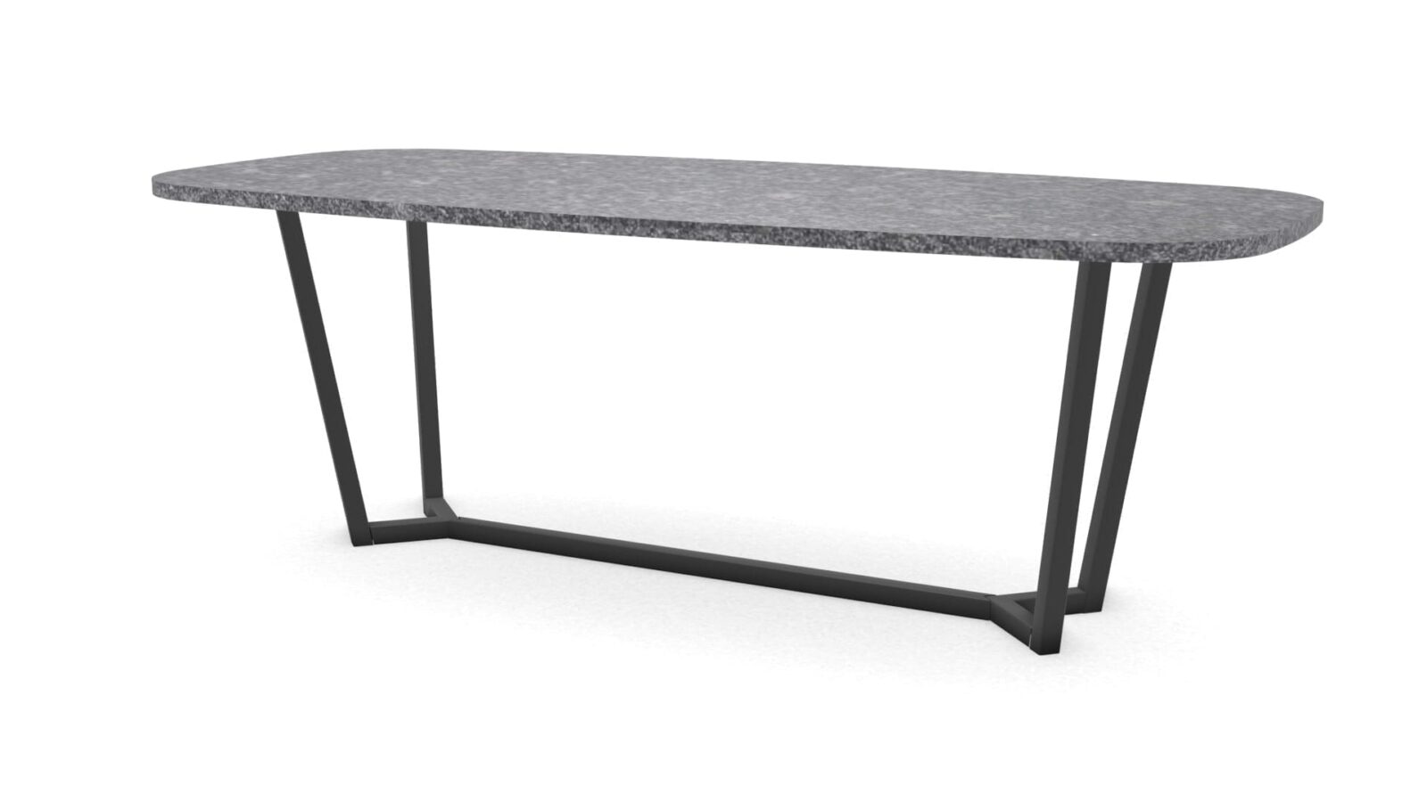 Deens ovale granieten tafel Lissabon staal - Afbeelding 1