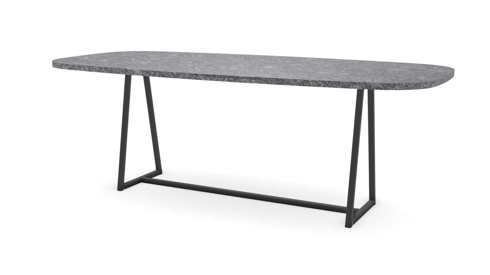 Deens-ovale-natuurstenen-tafel-Monaco-staal Deens ovale granieten tafel Monaco staal - Afbeelding 1