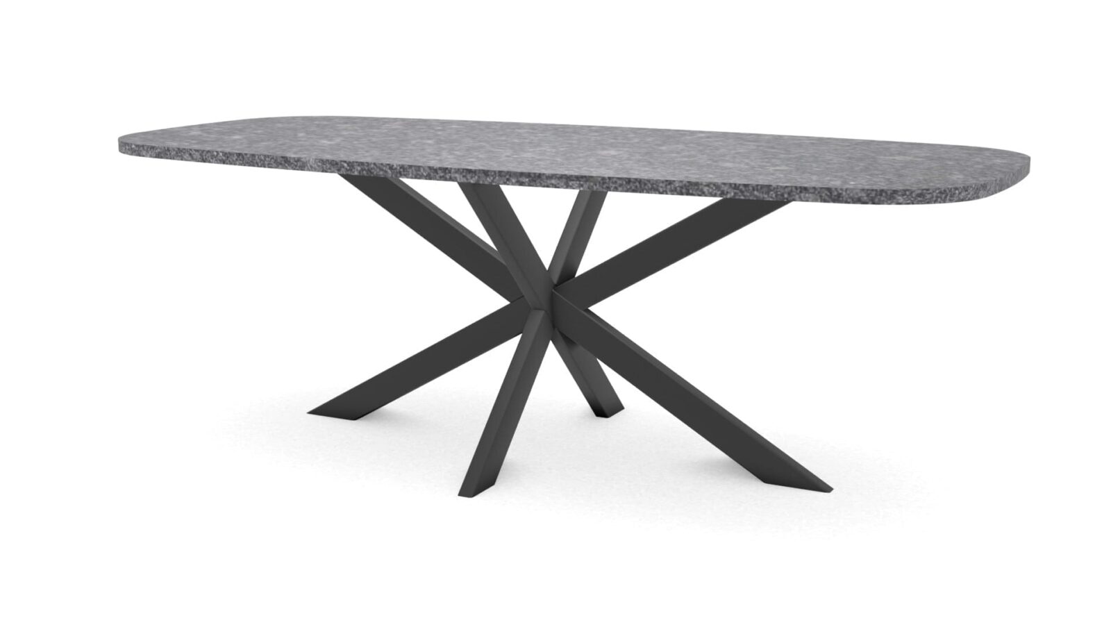 Deens ovale granieten tafel Riga 80x40 staal - Afbeelding 1