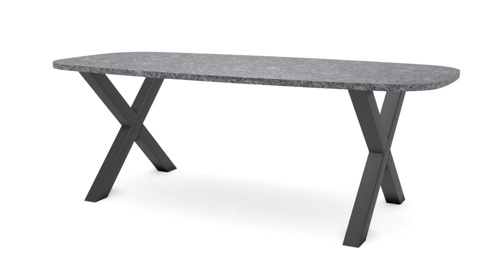 Deens ovale granieten tafel Sydney staal - Afbeelding 1