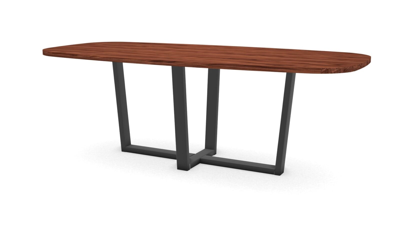 Deens-ovale-notenhouten-tafel-Geneve-staal Deens ovale notenhouten tafel Geneve staal - Afbeelding 1