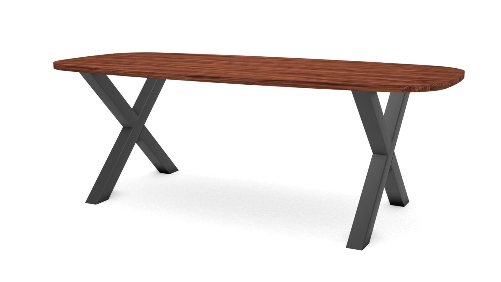 Deens-ovale-notenhouten-tafel-Sydney-staal Deens ovale notenhouten tafel Sydney staal - Afbeelding 1