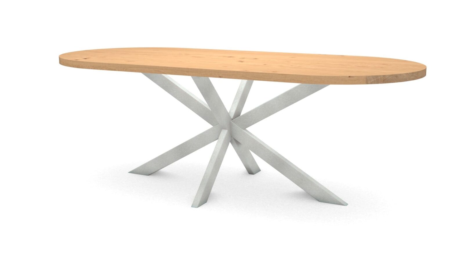 Halve-cirkel-eikenhouten-tafel-Riga-80x40-RVS Halve cirkel eikenhouten tafel Riga 80x40 RVS - Afbeelding 1