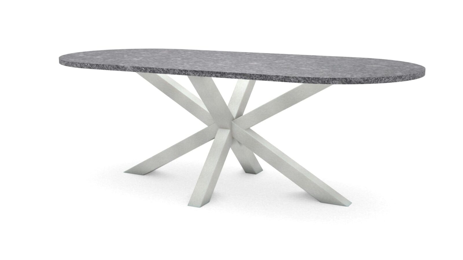 Halve-cirkel-granieten-tafel-Riga-80x80-RVS Halve cirkel granieten tafel Riga 80x80 RVS - Afbeelding 1