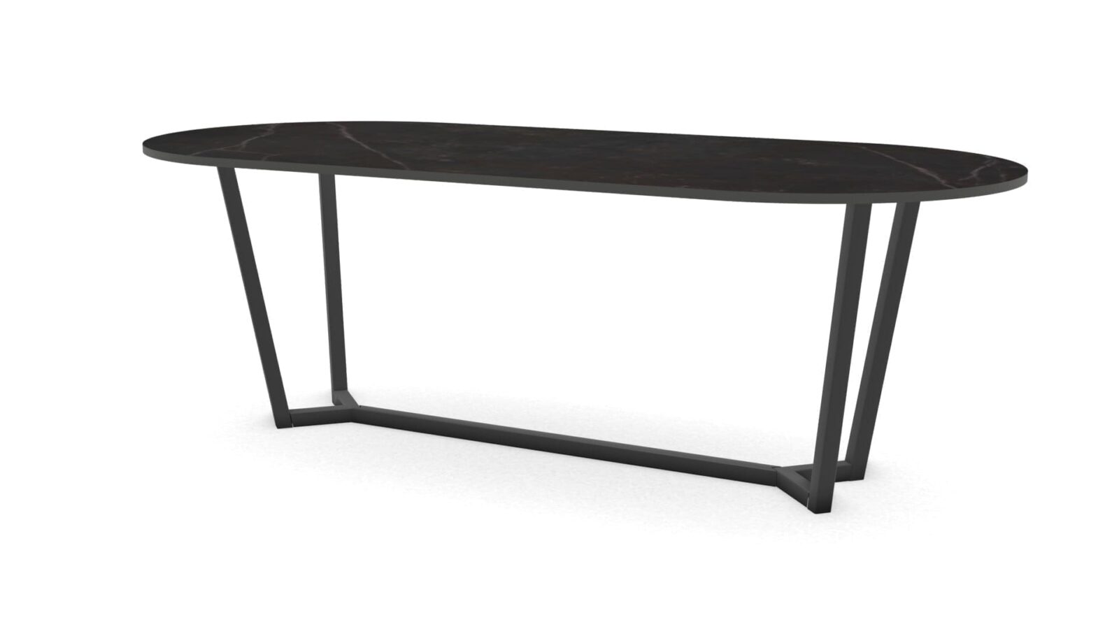 Halve-cirkel-keramieken-tafel-Lissabon-staal Halve cirkel keramieken tafel Lissabon staal - Afbeelding 1