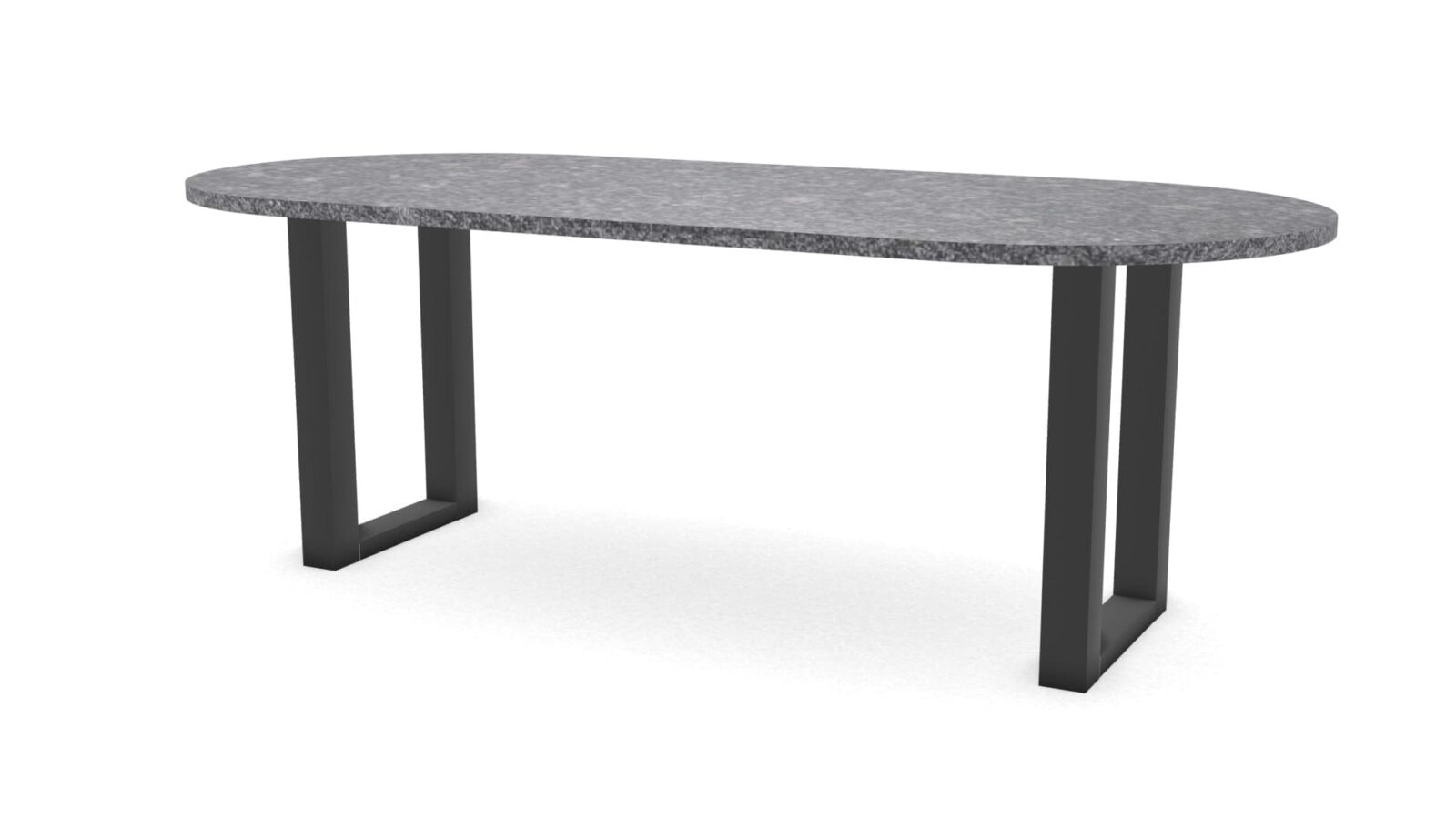 Halve cirkel granieten tafel Amsterdam staal - Afbeelding 1