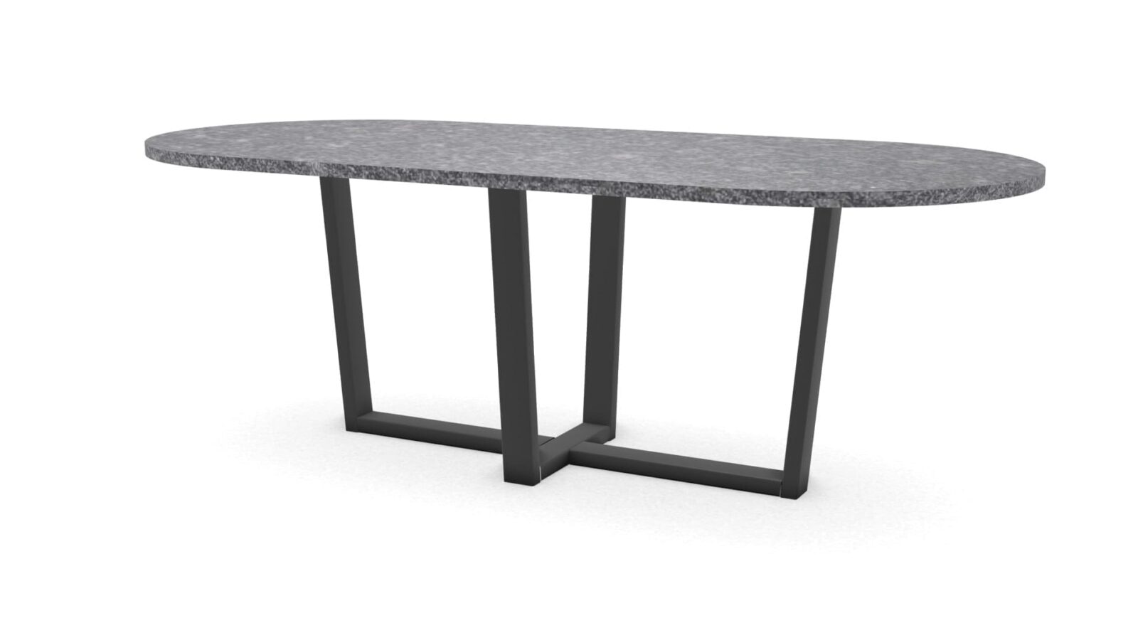 Halve cirkel granieten tafel Geneve staal - Afbeelding 1