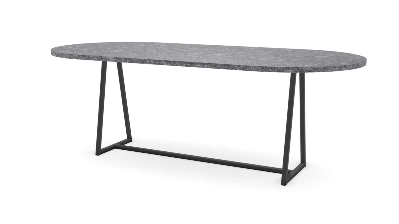 Halve cirkel granieten tafel Monaco staal - Afbeelding 1