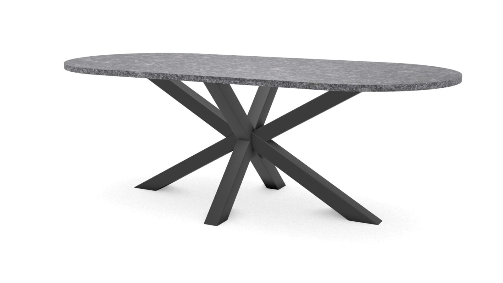 Halve cirkel granieten tafel Riga 80x80 staal - Afbeelding 1