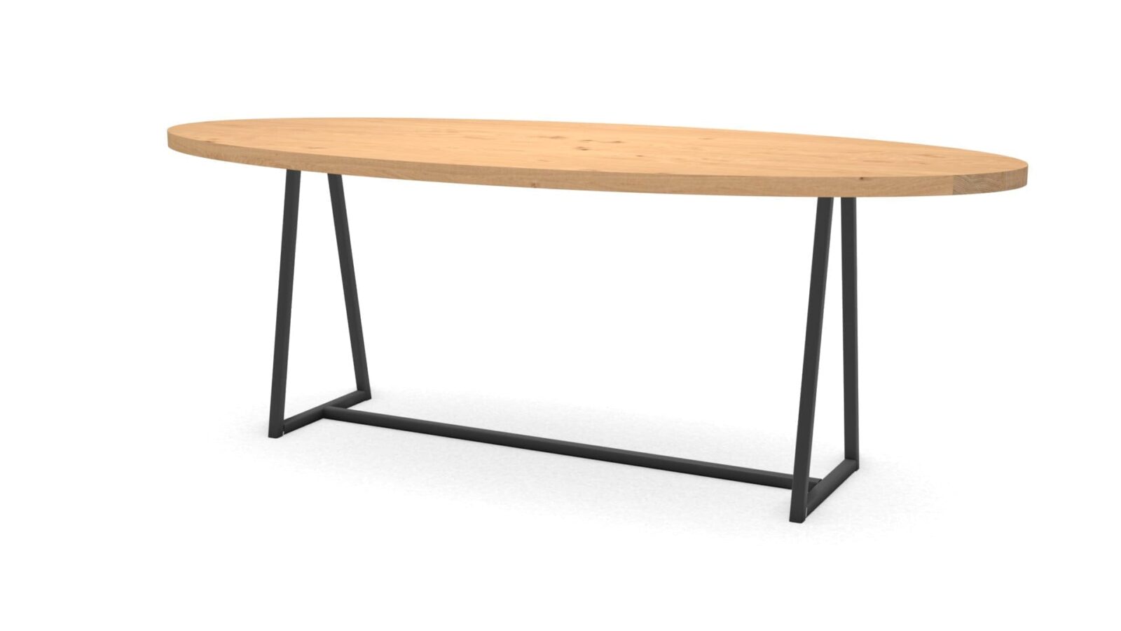 Ovale-eikenhouten-tafel-Monaco-staal Ovale eikenhouten tafel Monaco staal - Afbeelding 1