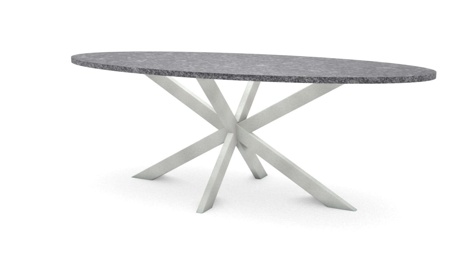 Ovale granieten tafel Riga 80x40 RVS - Afbeelding 1