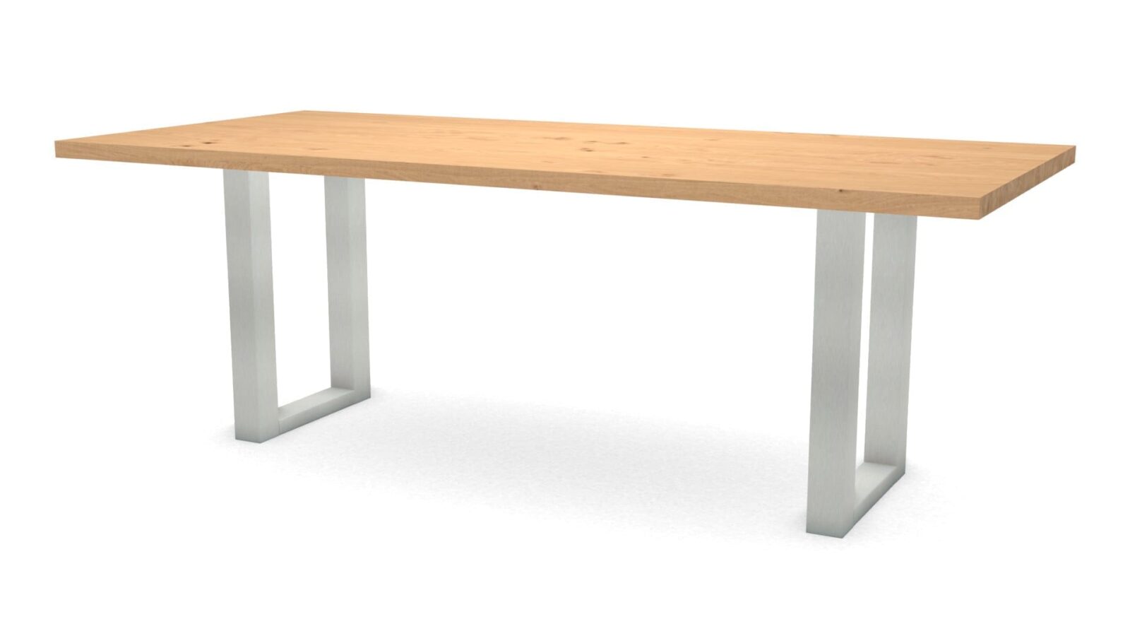 Rechthoekige-eikenhouten-tafel-Amsterdam-RVS Rechthoekige eikenhouten tafel Amsterdam RVS - Afbeelding 1