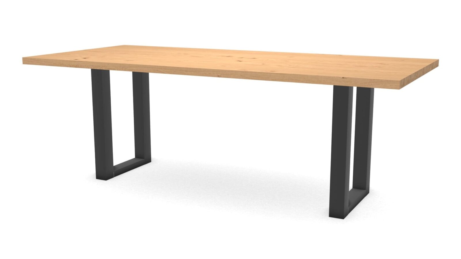 Rechthoekige-eikenhouten-tafel-Amsterdam-staal Deens ovale eikenhouten tafel Amsterdam staal - Afbeelding 2