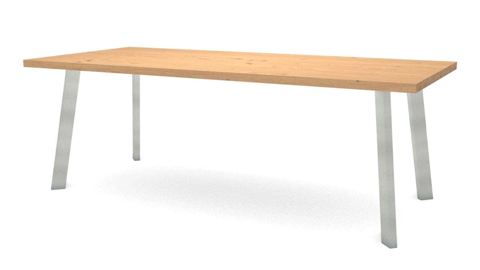 Rechthoekige-eikenhouten-tafel-Brussel-RVS Rechthoekige eikenhouten tafel Brussel RVS - Afbeelding 1