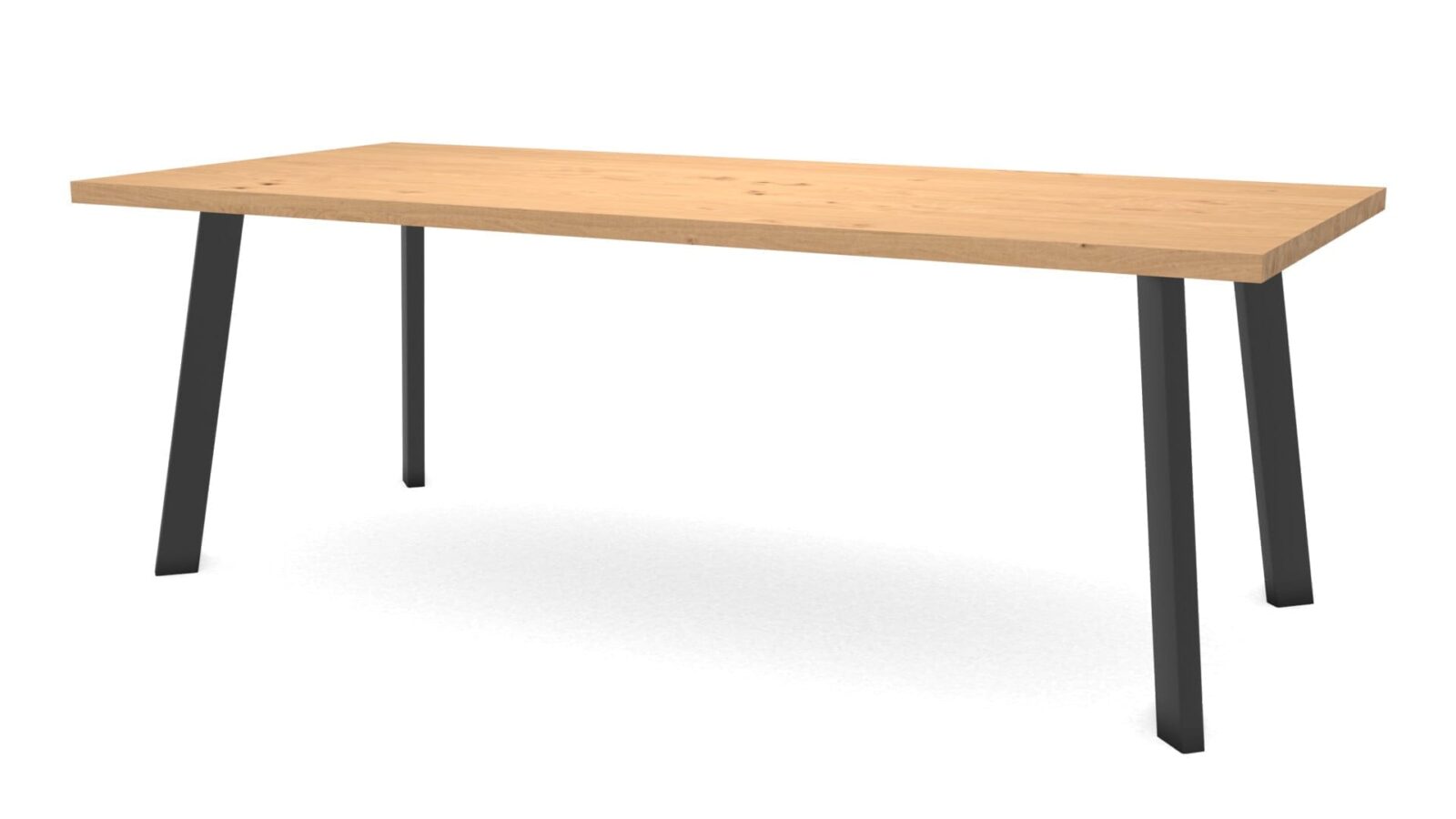 Rechthoekige-eikenhouten-tafel-Brussel-staal Rechthoekige eikenhouten tafel Brussel staal - Afbeelding 1