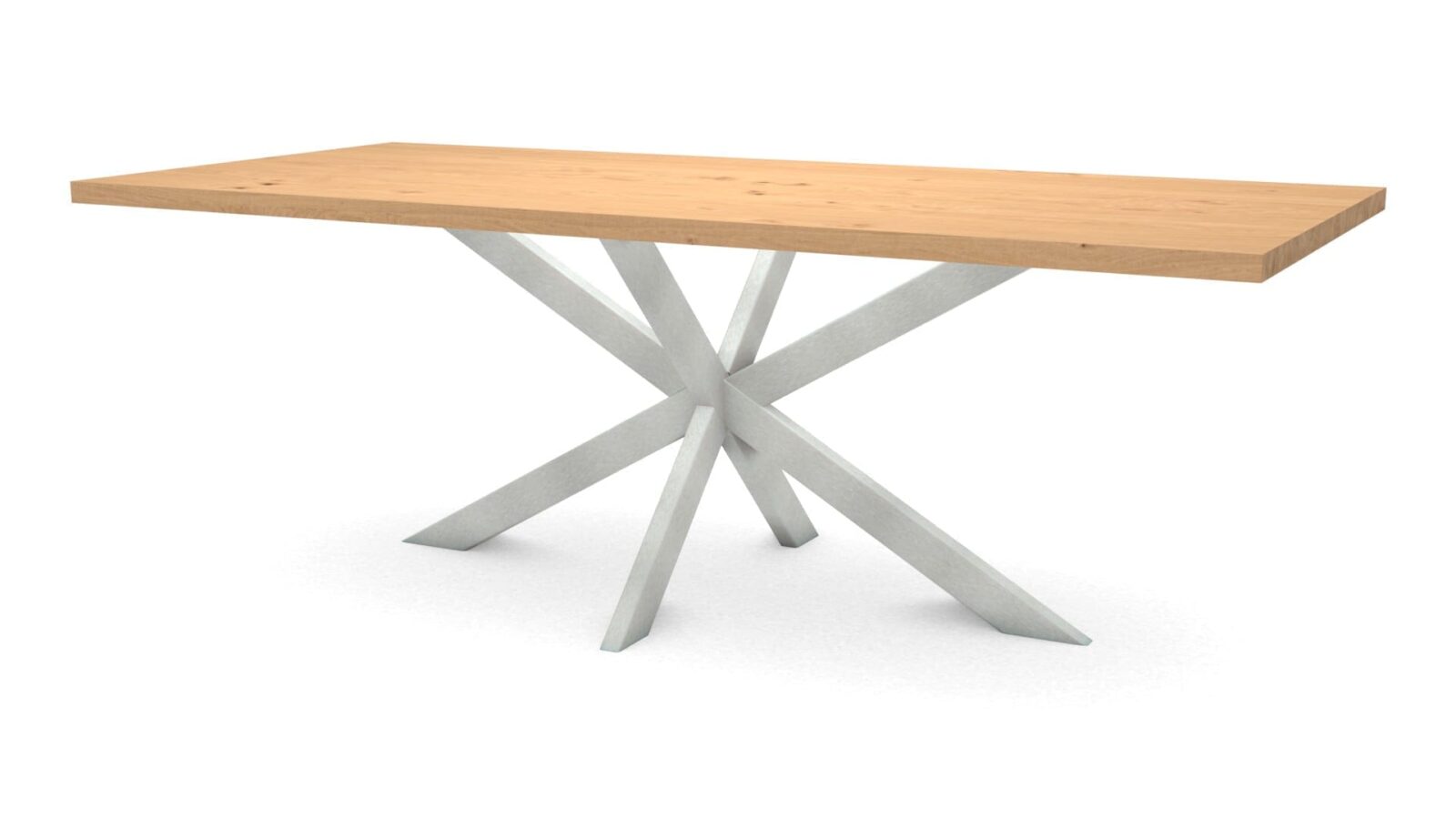 Rechthoekige eikenhouten tafel Riga 80x40 RVS - Afbeelding 1