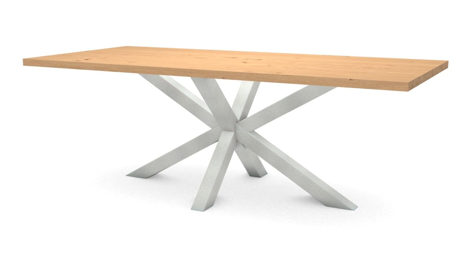 Rechthoekige eikenhouten tafel Riga 80x80 RVS - Afbeelding 1