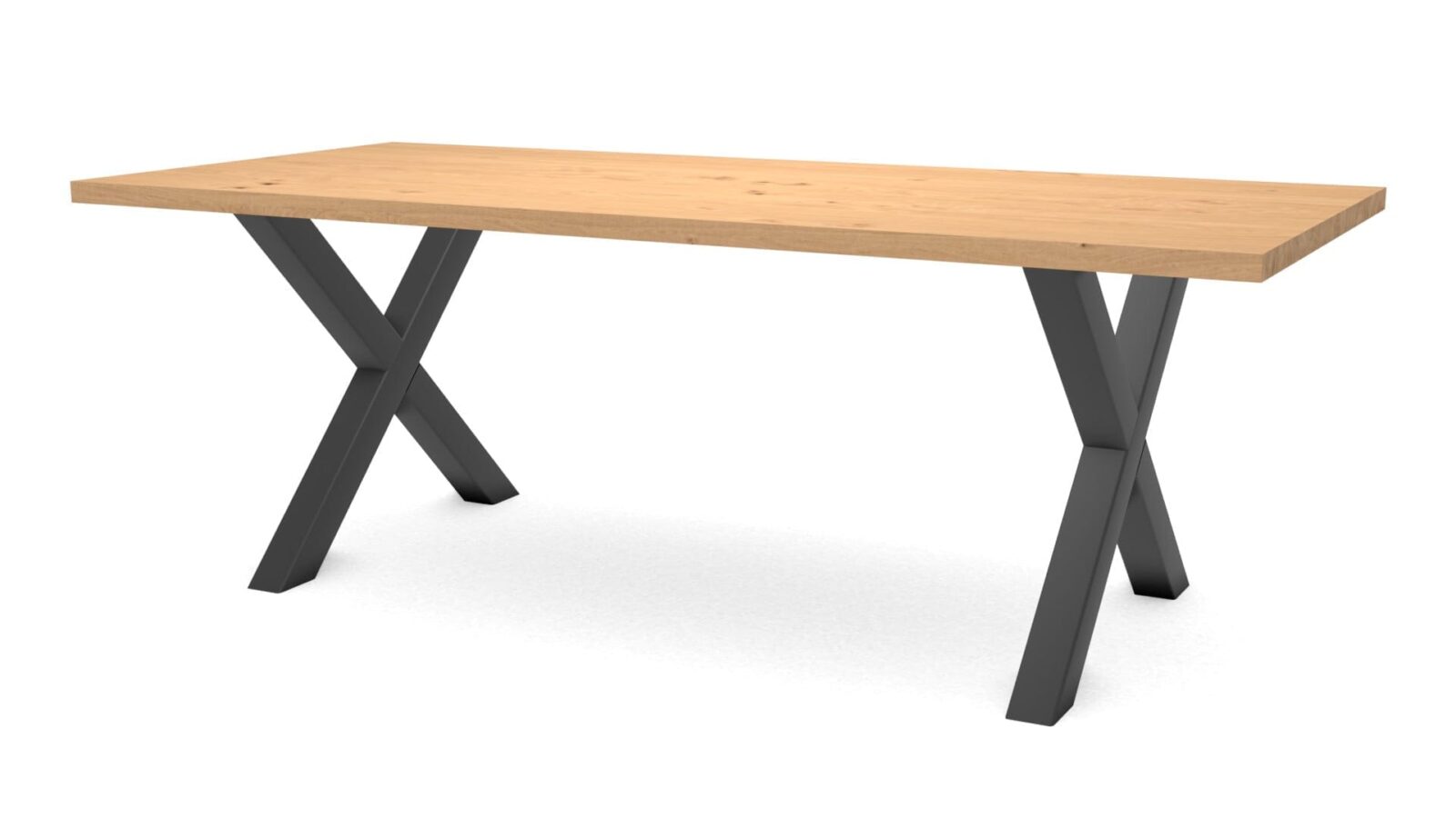 Rechthoekige eikenhouten tafel Sydney staal - Afbeelding 1