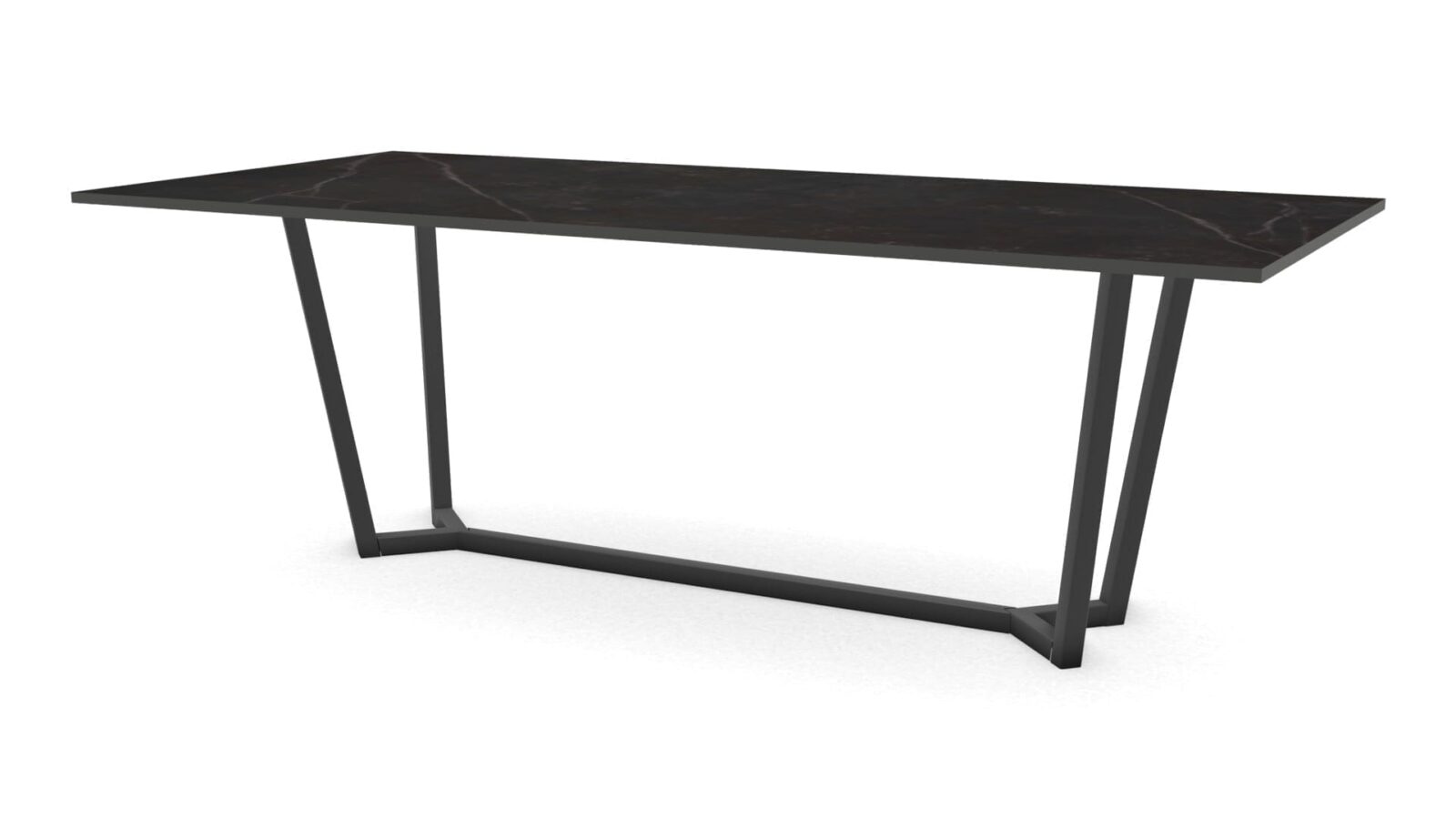 Rechthoekige keramieken tafel Lissabon staal - Afbeelding 1