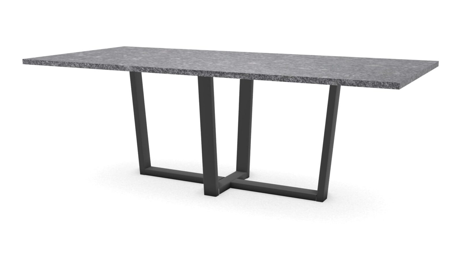 Rechthoekige granieten tafel Geneve staal - Afbeelding 1