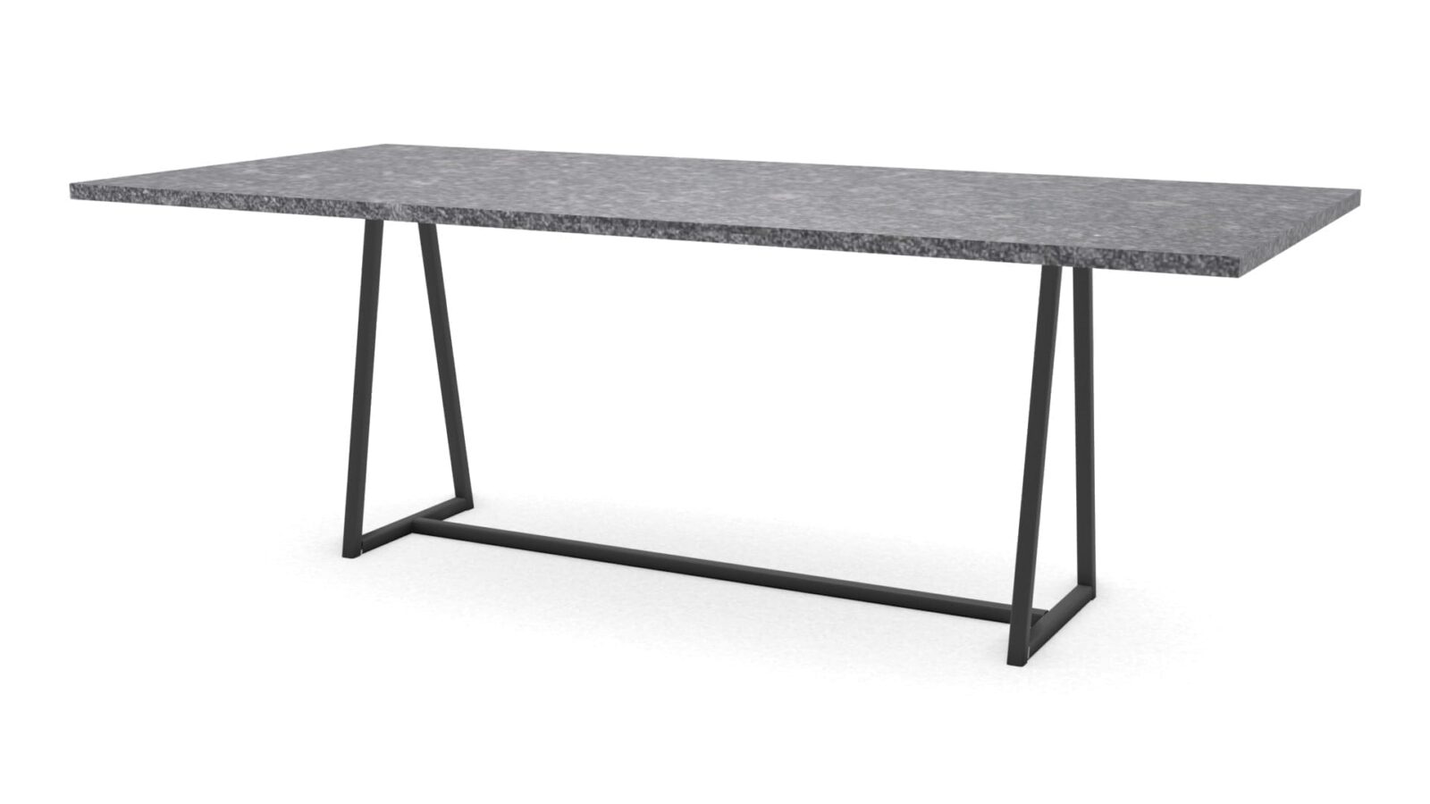 Rechthoekige-natuurstenen-tafel-Monaco-staal Rechthoekige granieten tafel Monaco staal - Afbeelding 1