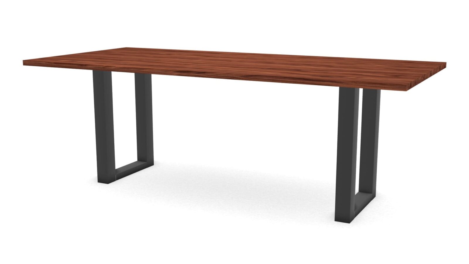 Rechthoekige-notenhouten-tafel-Amsterdam-staal Rechthoekige notenhouten tafel Amsterdam staal - Afbeelding 1