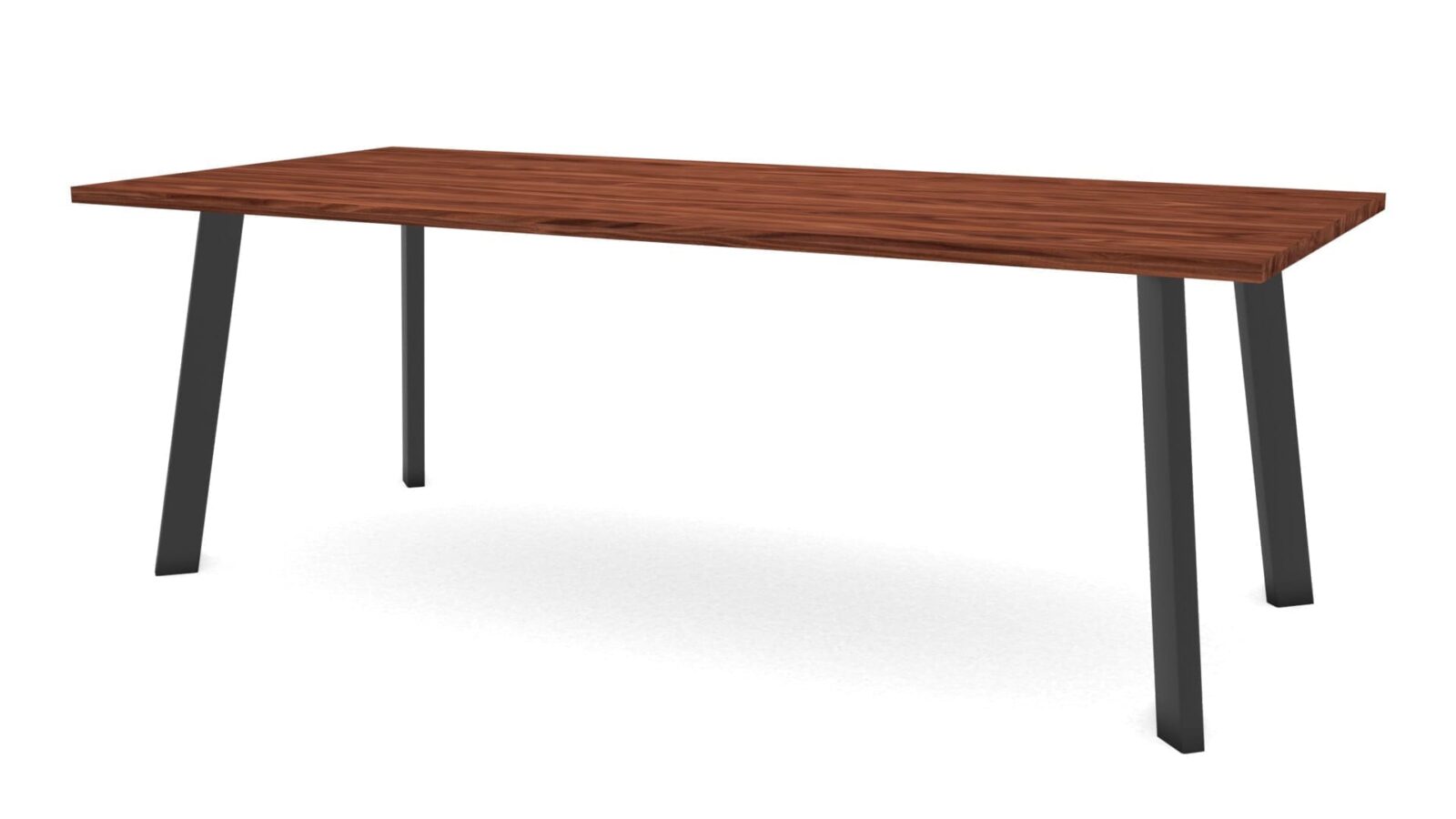 Rechthoekige notenhouten tafel Brussel staal - Afbeelding 1