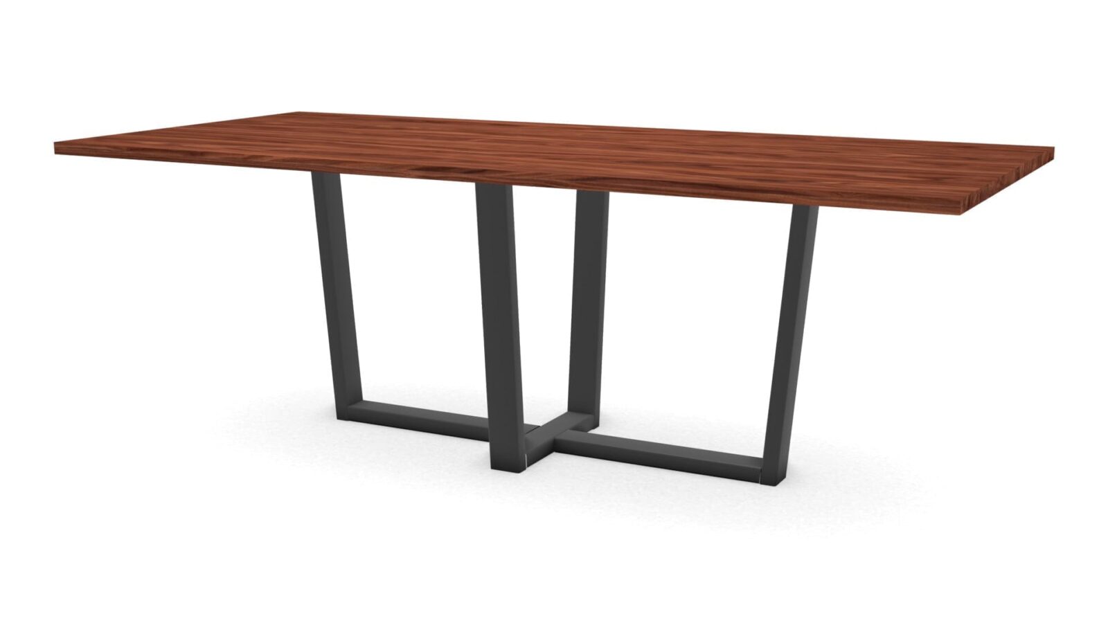 Rechthoekige-notenhouten-tafel-Geneve-staal Rechthoekige notenhouten tafel Geneve staal - Afbeelding 1