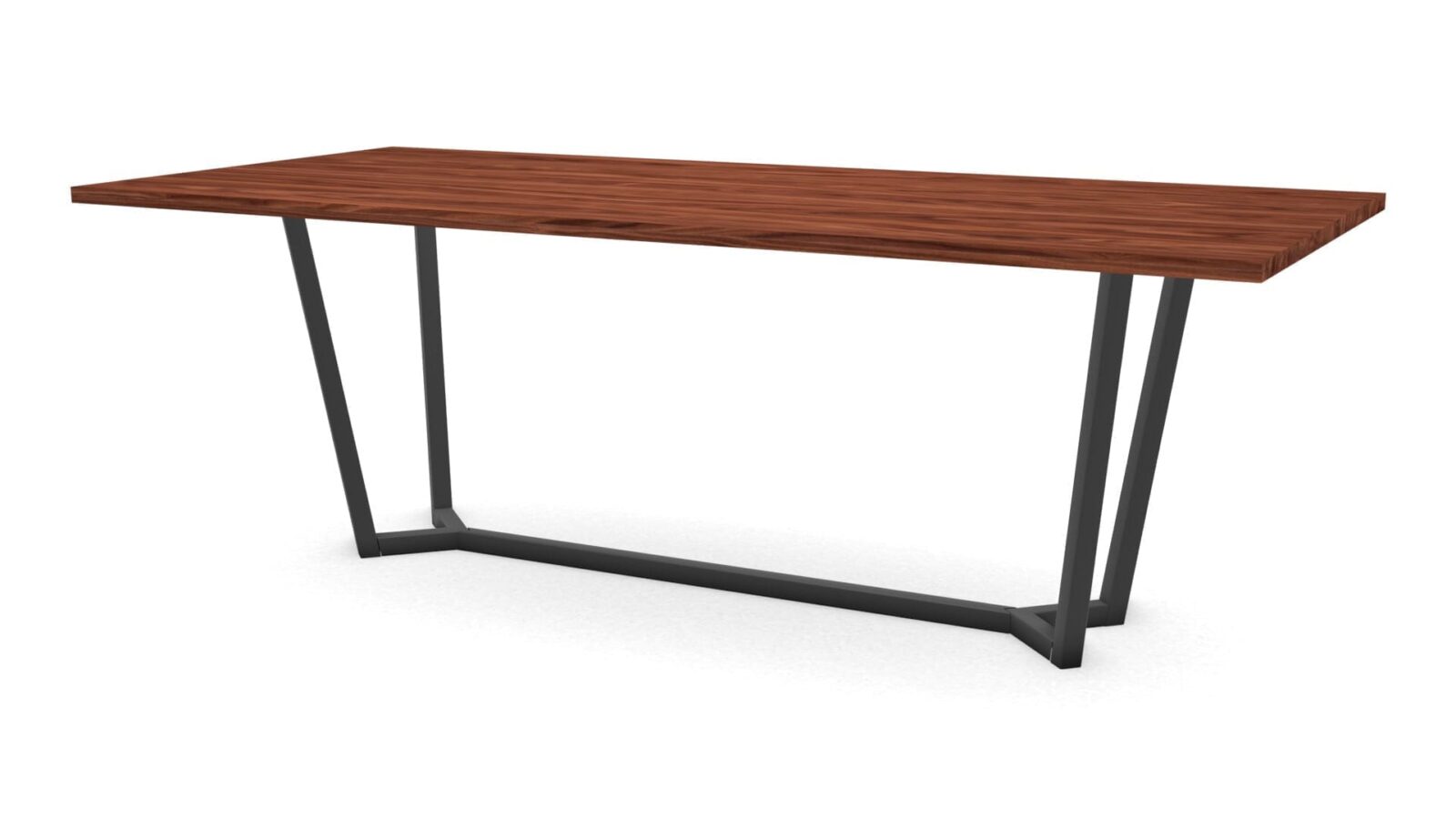 Rechthoekige notenhouten tafel Lissabon staal - Afbeelding 1