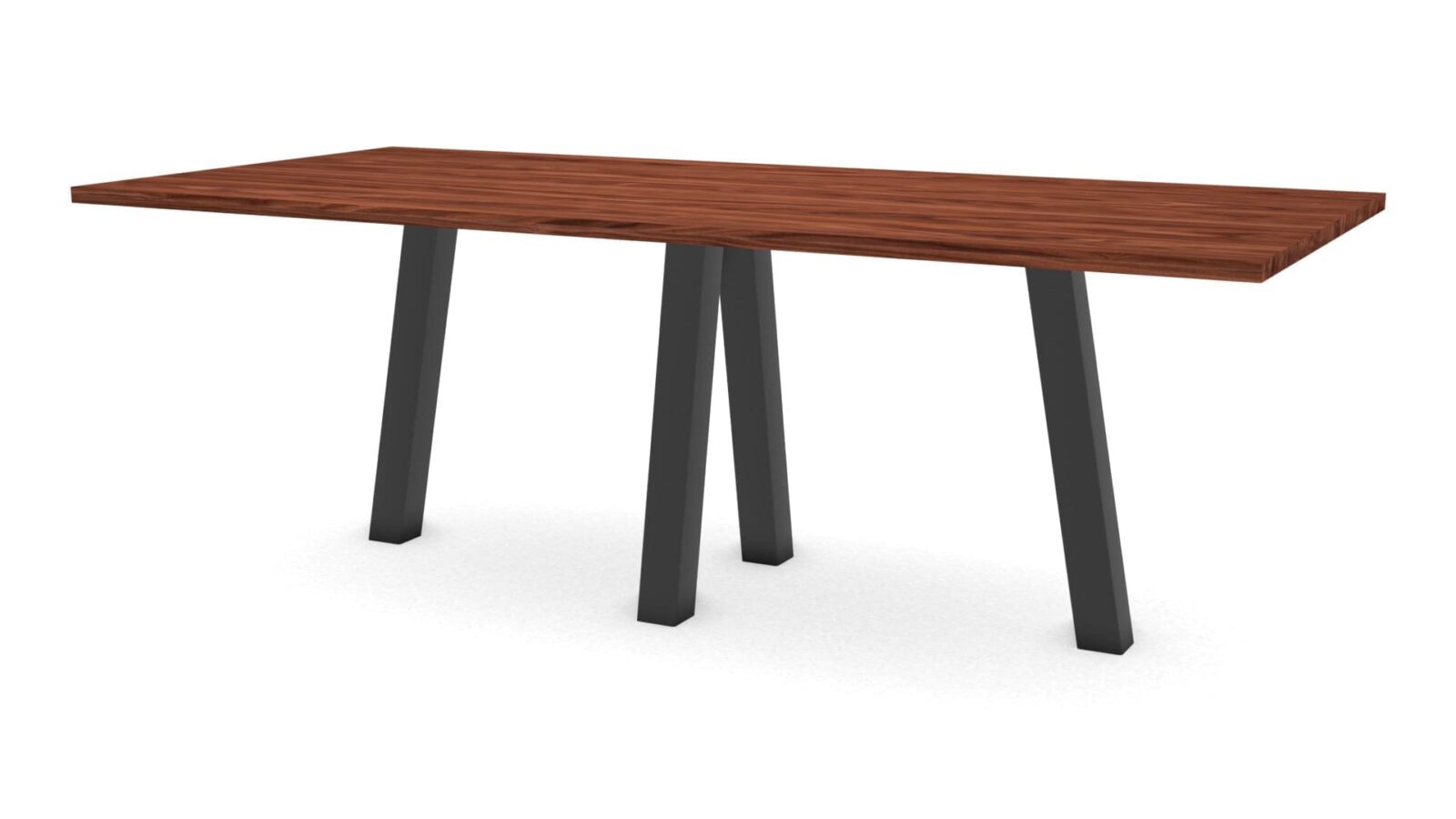 Rechthoekige-notenhouten-tafel-Praag-staal Rechthoekige notenhouten tafel Praag staal - Afbeelding 1