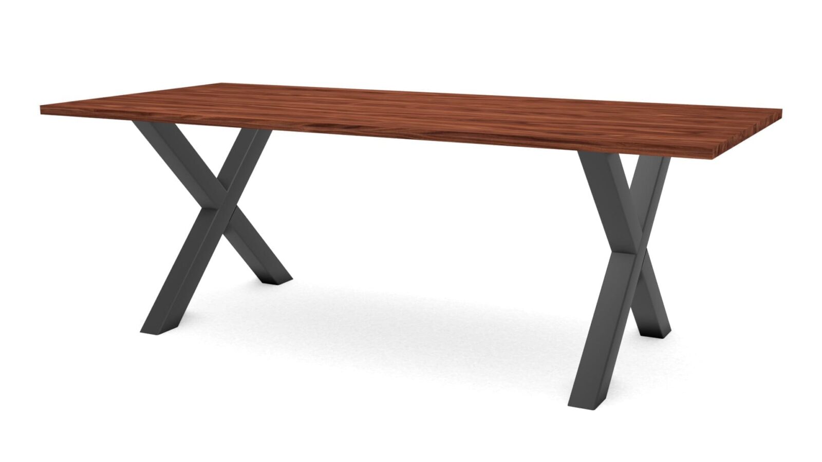 Rechthoekige notenhouten tafel Sydney staal - Afbeelding 1