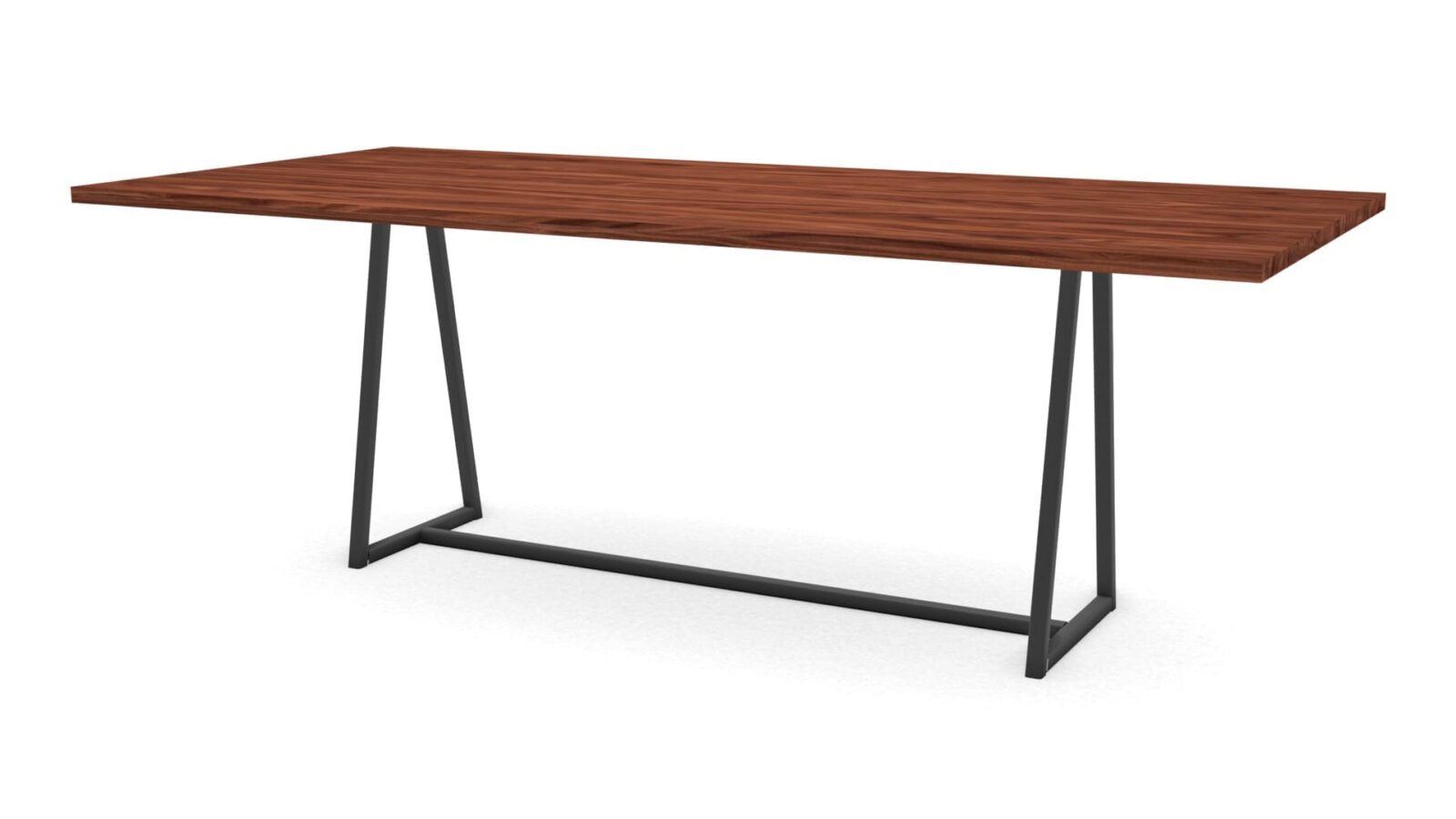 Redhthoekige-notenhouten-tafel-Monaco-staal Rechthoekige notenhouten tafel Monaco staal - Afbeelding 1