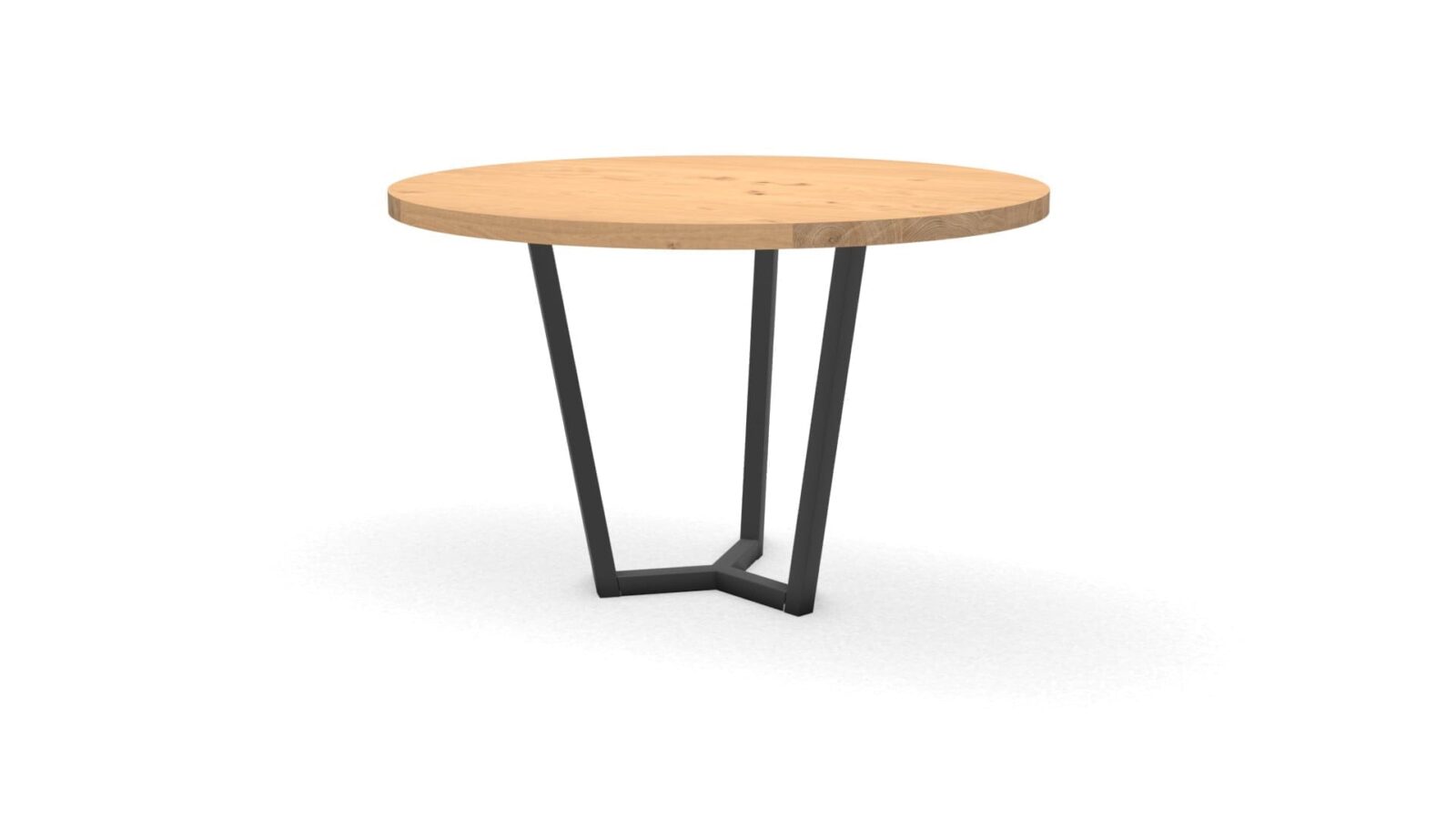 Ronde eikenhouten tafel Lissabon staal - Afbeelding 1