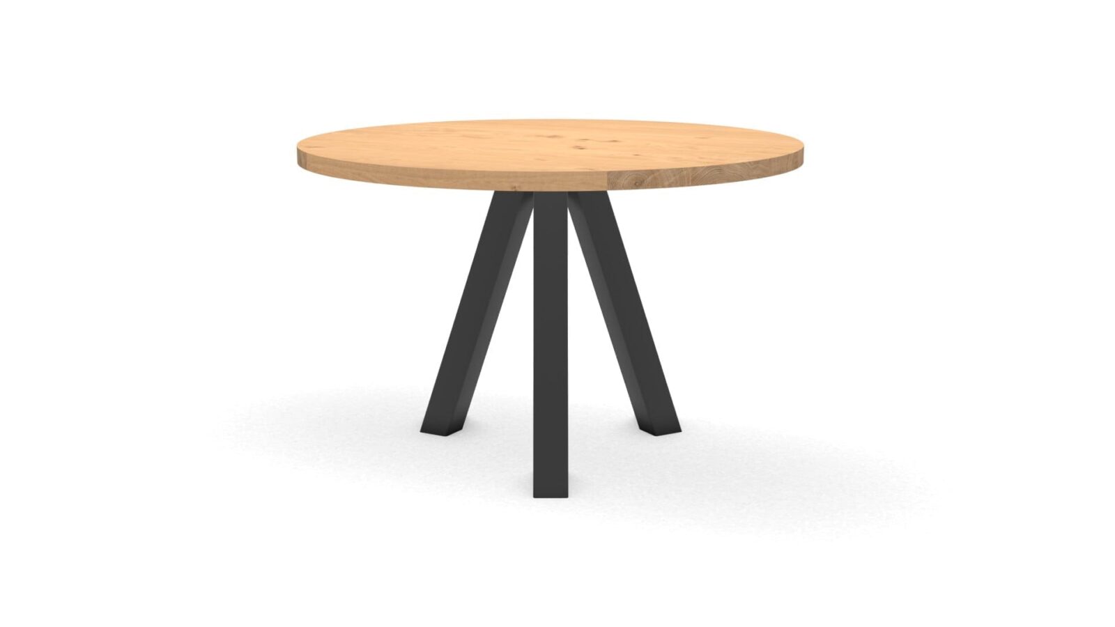 Ronde eikenhouten tafel Praag staal - Afbeelding 1