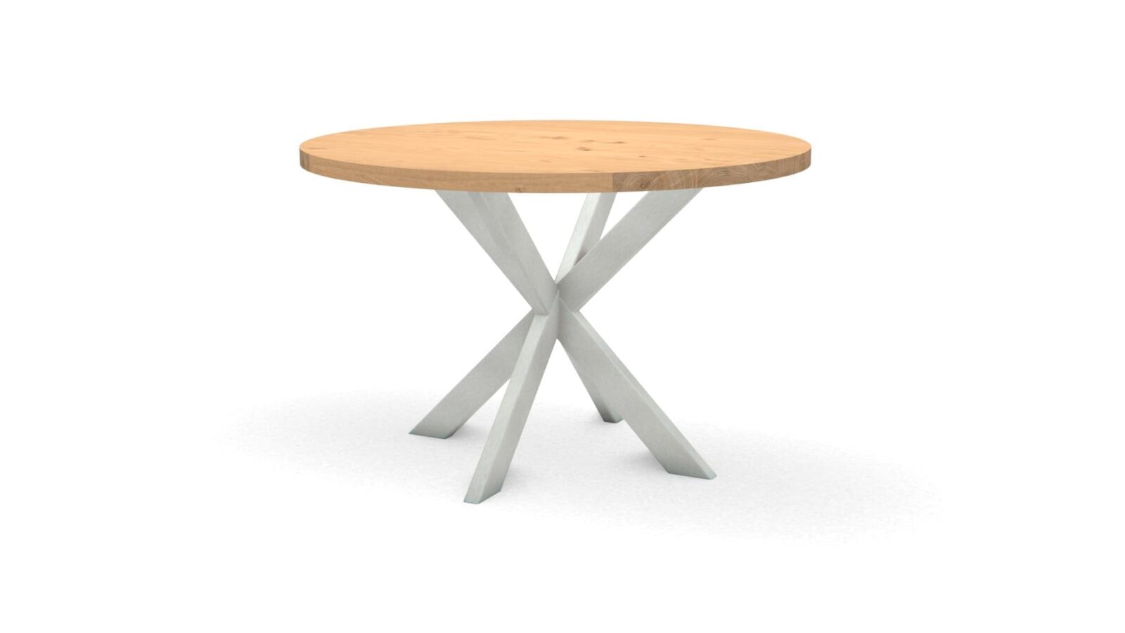 Ronde eikenhouten tafel Riga 80x40 RVS - Afbeelding 1