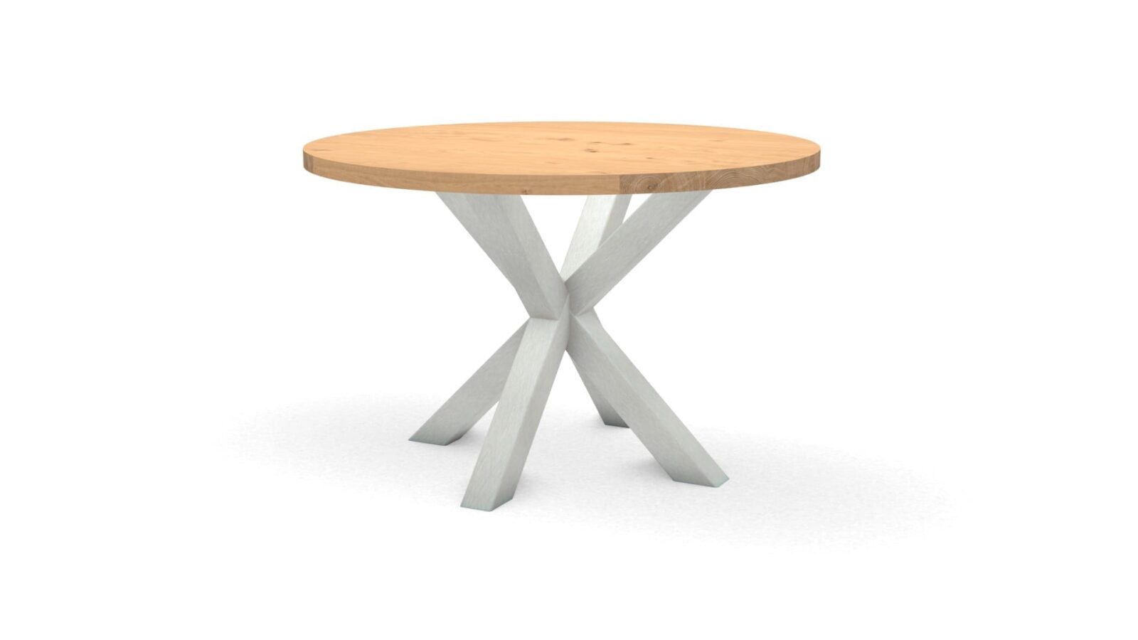 Ronde-eikenhouten-tafel-Riga-80x80-RVS Ronde eikenhouten tafel Riga 80x80 RVS - Afbeelding 1