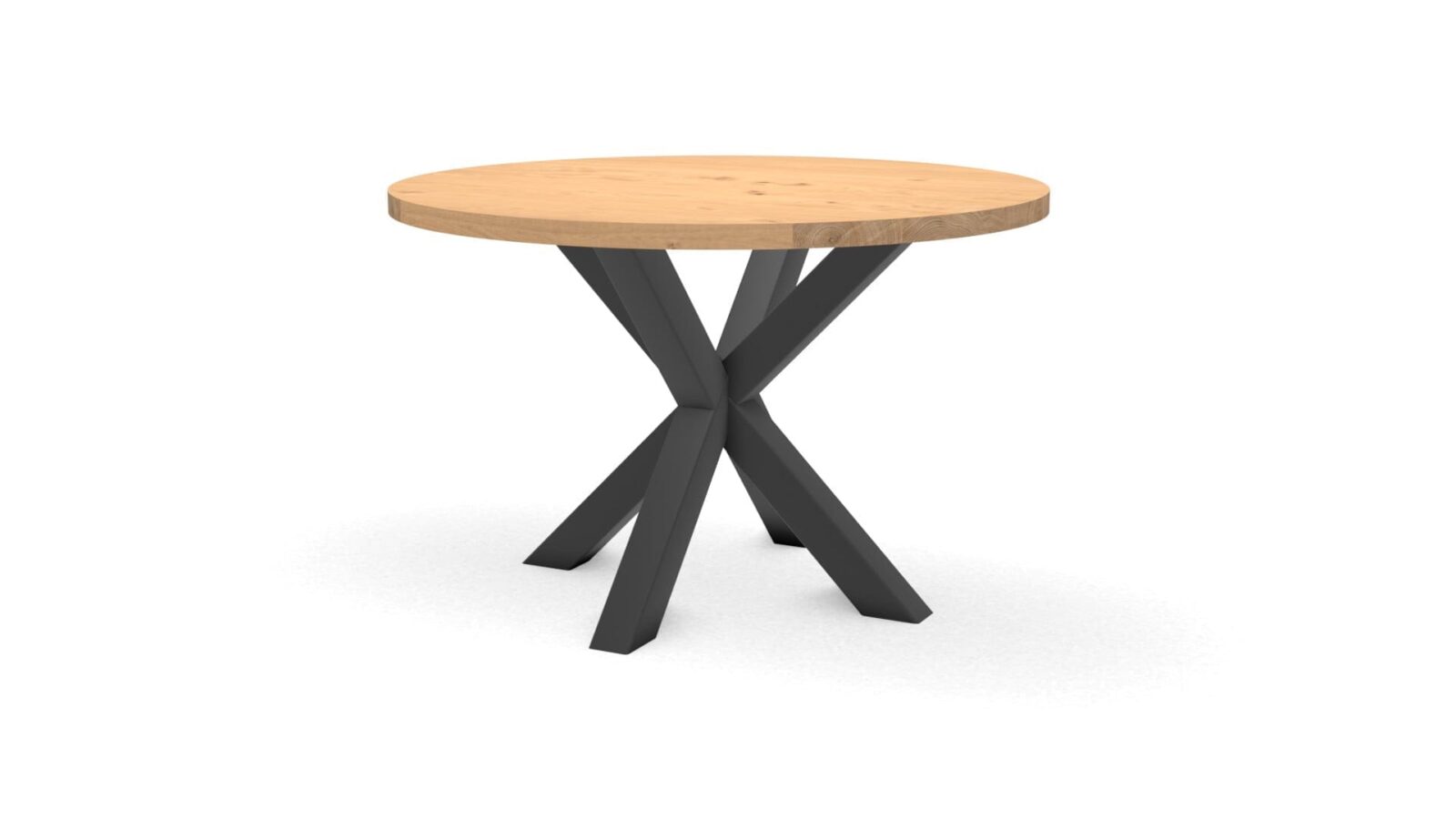 Ronde-eikenhouten-tafel-Riga-rond-80×80-staal Ronde eikenhouten tafel Riga 80x80 staal - Afbeelding 1