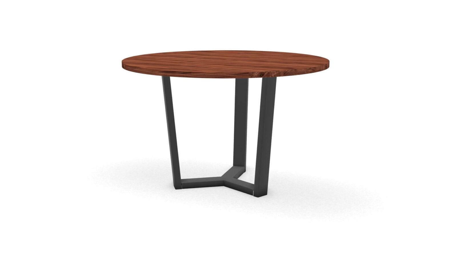 Ronde notenhouten tafel Geneve staal - Afbeelding 1