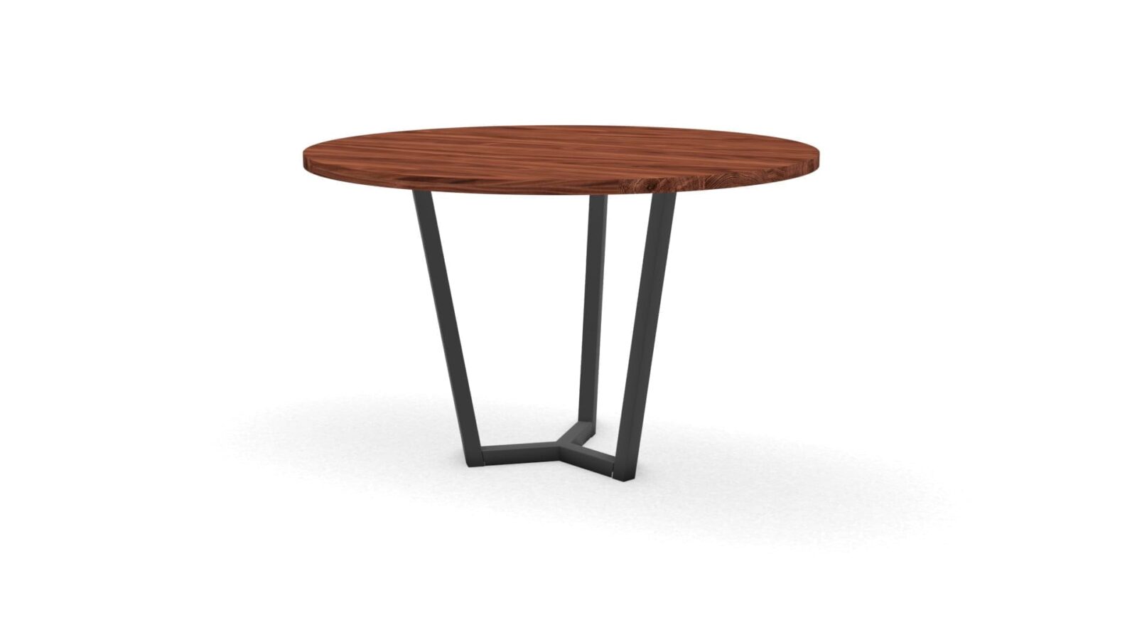 Ronde notenhouten tafel Lissabon staal - Afbeelding 1