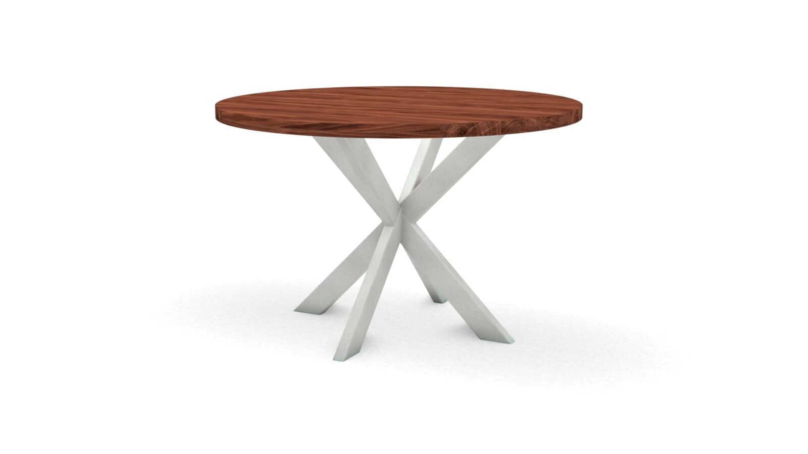 Ronde-notenhouten-tafel-Riga-80x40-RVS Ronde notenhouten tafel Riga 80x40 RVS - Afbeelding 1