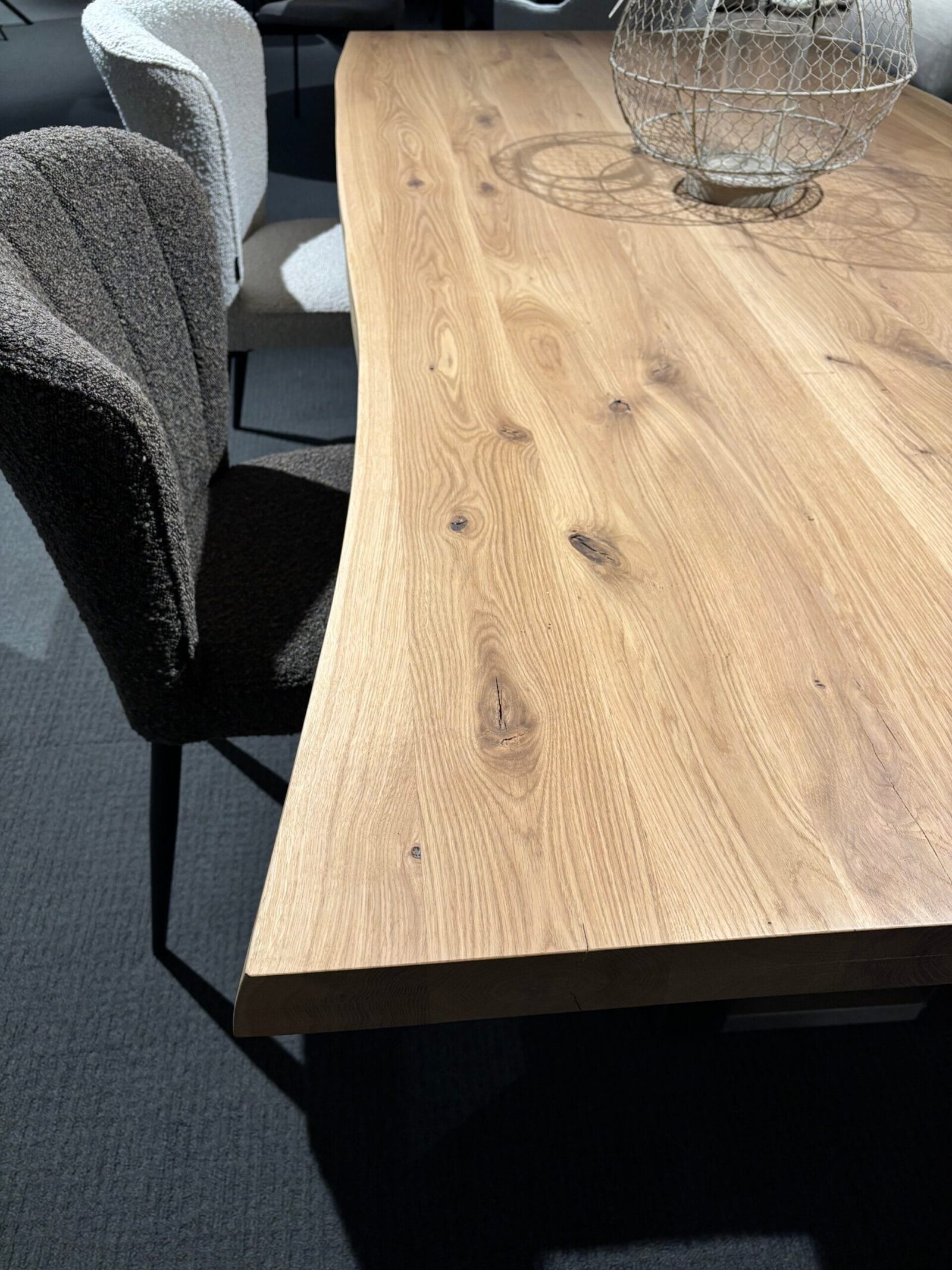 Rechthoekige eikenhouten tafel Amsterdam RVS 2200x1040-1100x720mm - Afbeelding 2